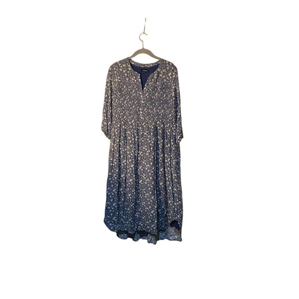 English women’s floral print 3/4 sleeve modest dress medium